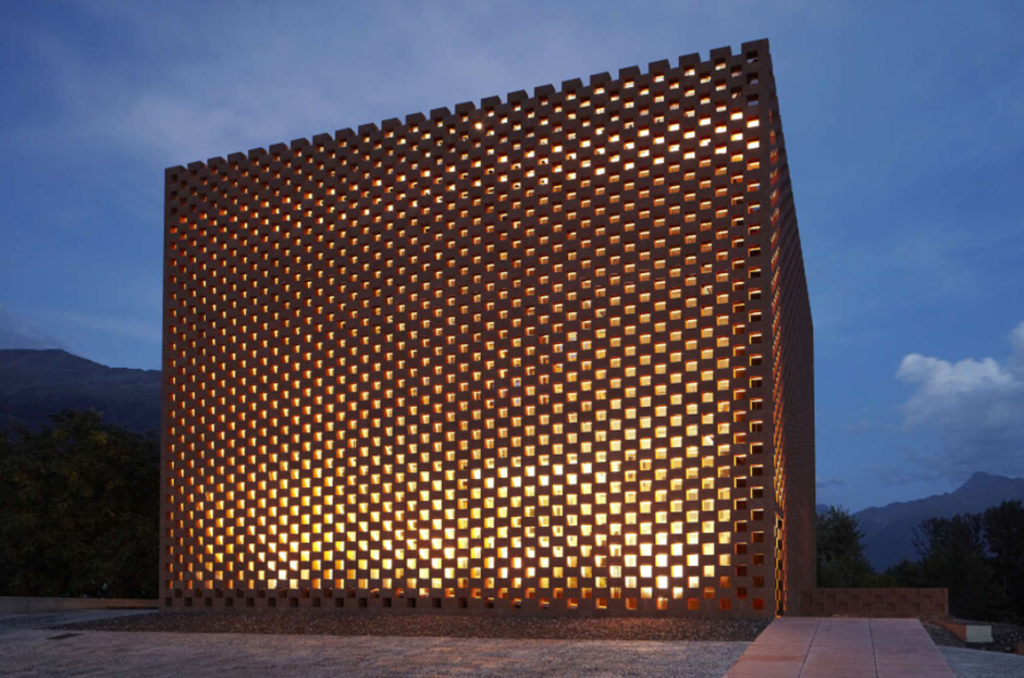 modern perforated brick wall